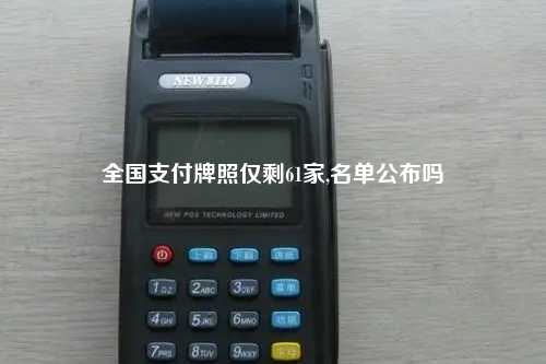 全国支付牌照仅剩61家,名单公布吗